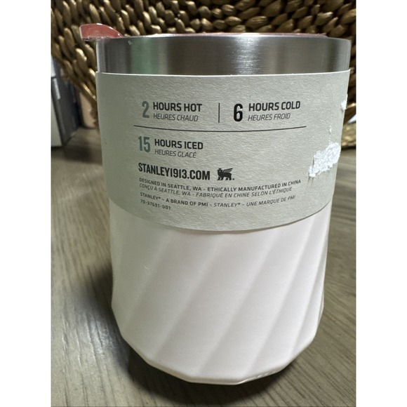 NWT Stanley 11oz Stainless Steel Swirl Wine Tumbler Rose Quartz Gloss Non Slip - Picture 4 of 5